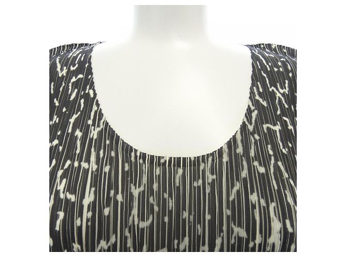 Autre Marque Tunica Pleats Please Nero Bianco - vista 4