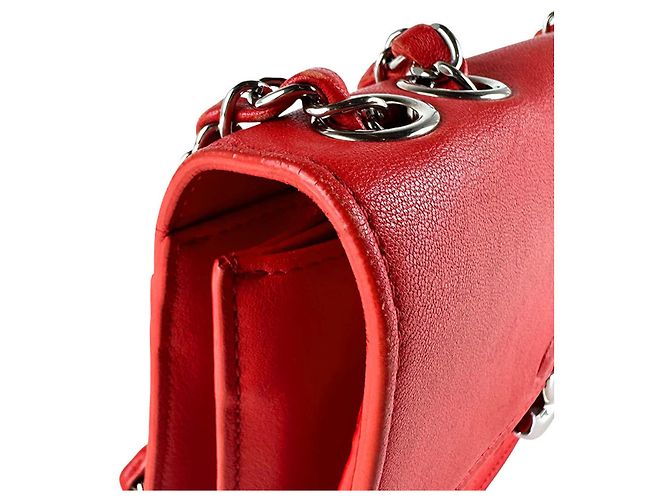 Borsa a tracolla in pelle rossa Chanel Rosso - vista 6