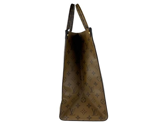 Borsa Louis Vuitton Monogram Giant OnTheGo GM Marrone Monogramma - vista 2