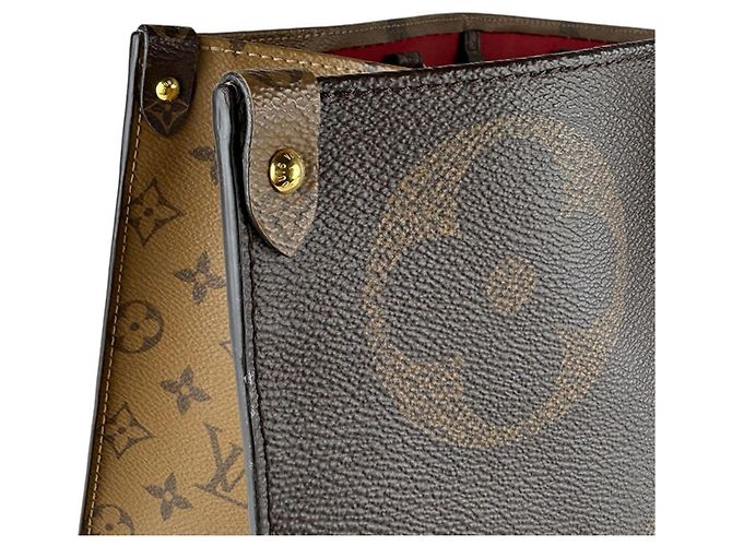 Borsa Louis Vuitton Monogram Giant OnTheGo GM Marrone Monogramma - vista 6