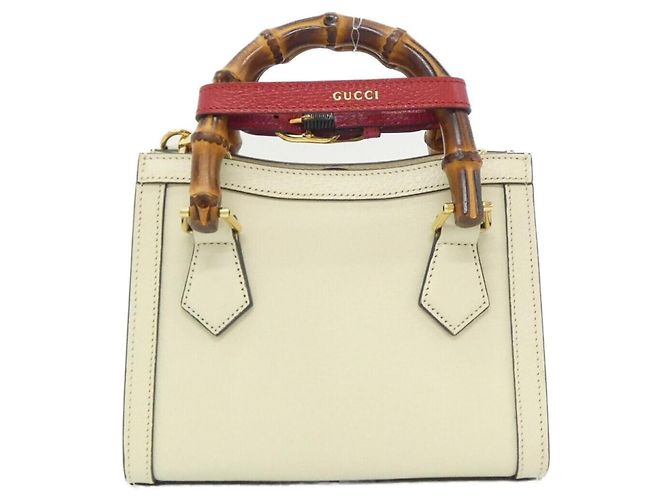 Borsa Gucci Diana in pelle bianca Bianco - vista 2