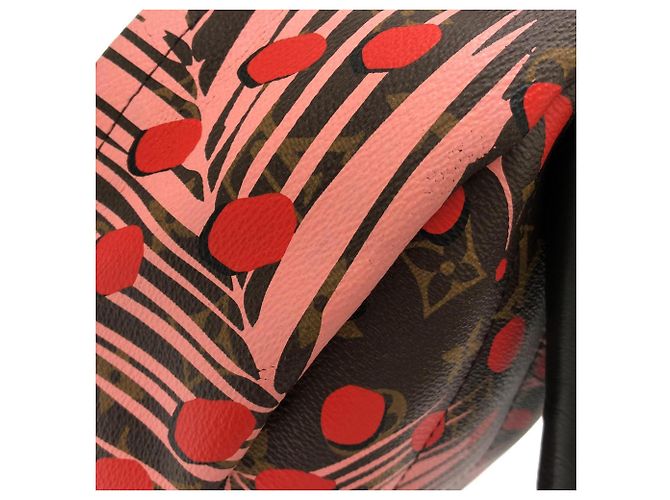 Louis Vuitton Monogram Summer Jungle Dot Palm Springs Backpack PM Rosa Arancione - vista 5