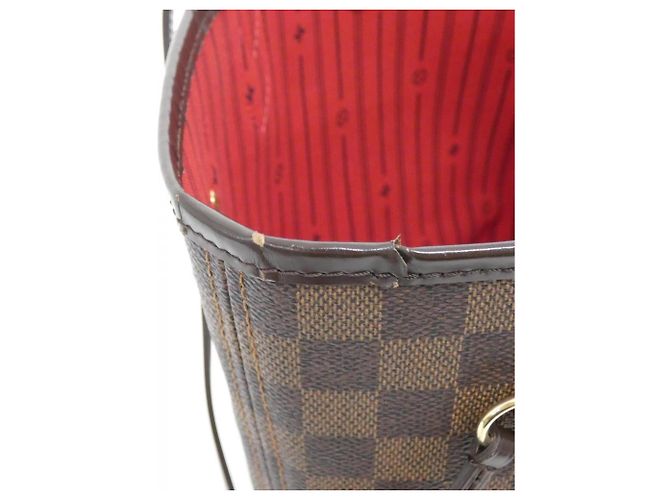 Borsa Louis Vuitton Damier Neverfull MM Marrone - vista 3