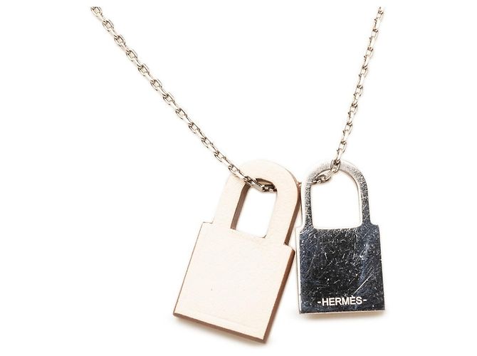 Hermès Collana con pendente a catena Hermes O'Kelly PM Argento Crudo - vista 2