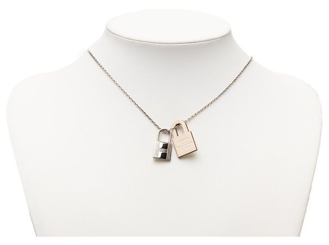 Hermès Collana con pendente a catena Hermes O'Kelly PM Argento Crudo - vista 4