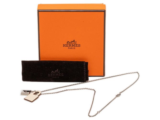Hermès Collana con pendente a catena Hermes O'Kelly PM Argento Crudo - vista 5