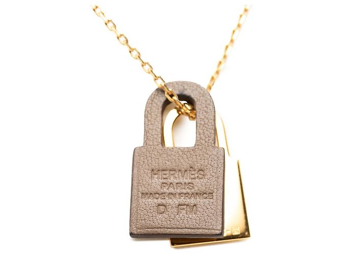 Hermès Collana con pendente Hermes O'Kelly PM Marrone Taupe - vista 4