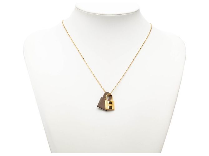 Hermès Collana con pendente Hermes O'Kelly PM Marrone Taupe - vista 6