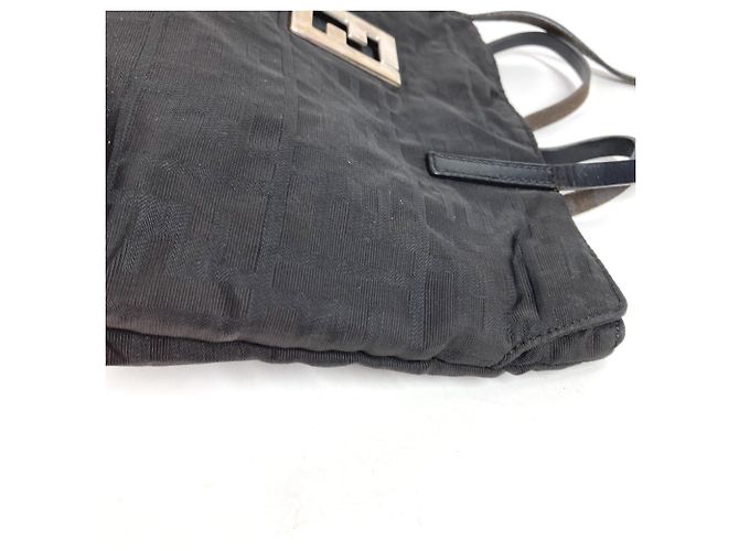 FENDI Vintage FF Logo Tote Bag Schwarz - Ansicht 7