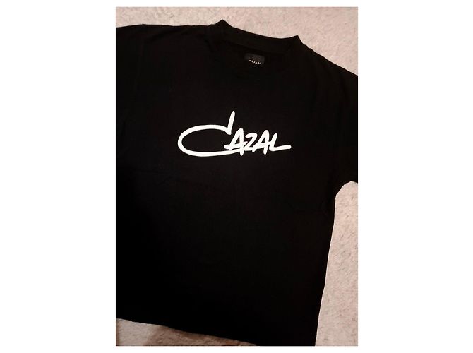 Autre Marque T-shirt CAZAL in cotone nero con logo Bianco - vista 3