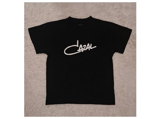 Autre Marque T-shirt CAZAL in cotone nero con logo Bianco - vista 5