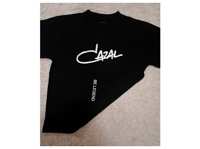 Autre Marque T-shirt CAZAL in cotone nero con logo Bianco - vista 7