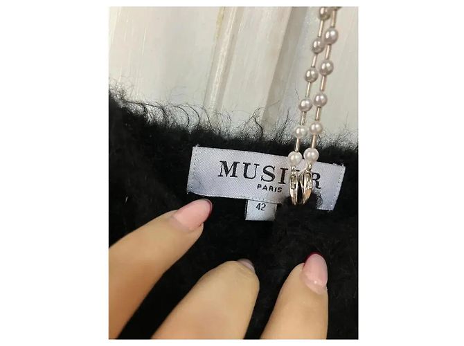 Autre Marque MUSIER Paris Canotta in misto mohair nero - vista 6