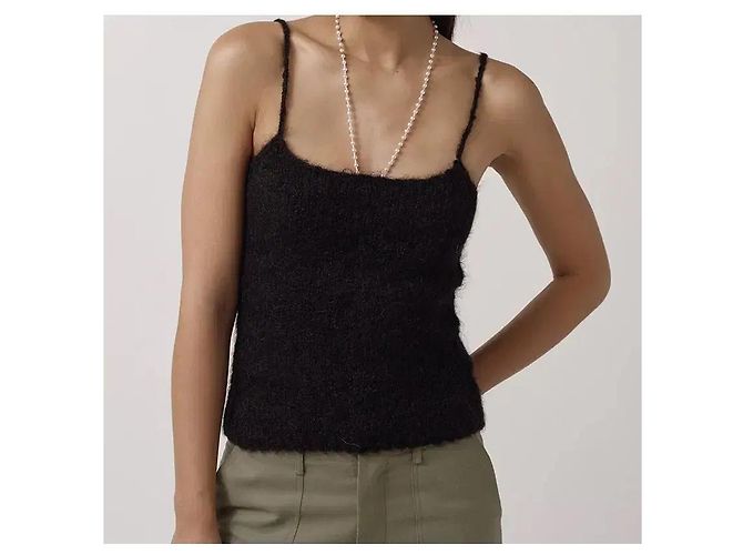 Autre Marque MUSIER Paris Canotta in misto mohair nero - vista 7