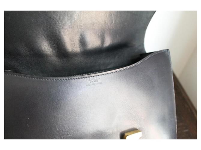 Hermès Constance borsa blu pelle box Nero - vista 11