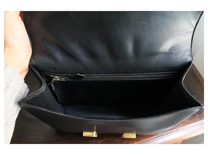 Hermès Constance borsa blu pelle box Nero - vista 13