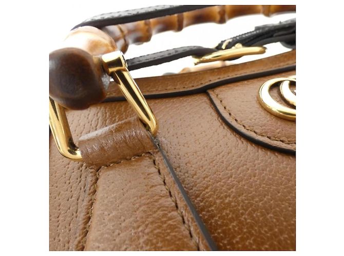 Borsa Gucci Diana in pelle marrone - vista 5