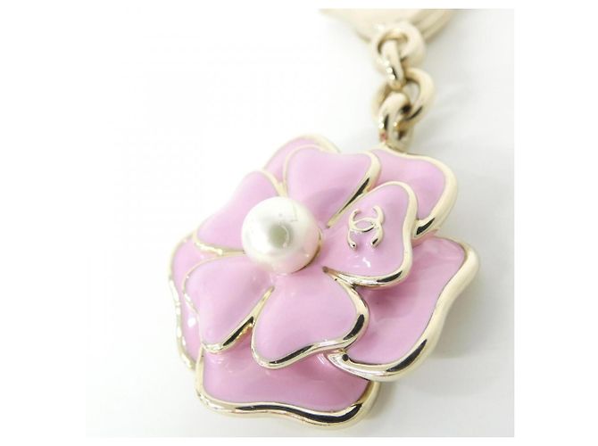 Portachiavi Chanel ABG424 Rosa Bianco D'oro - vista 3