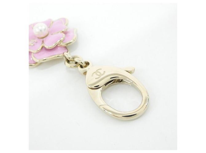 Portachiavi Chanel ABG424 Rosa Bianco D'oro - vista 4