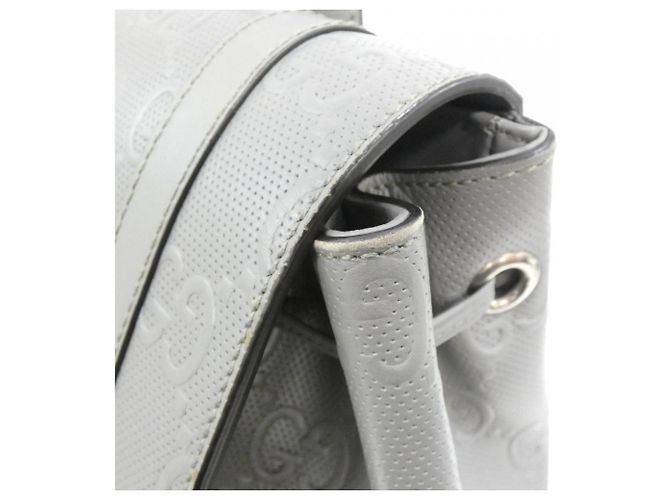 Mochila Gucci de cuero gris Castaño - vista 5