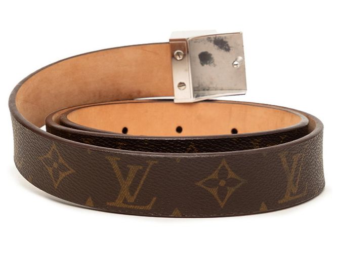 Louis Vuitton Monogram Ceinture Carrée Buckle Belt M6801 Marrone Monogramma - vista 3