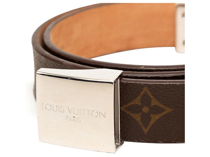 Louis Vuitton Monogram Ceinture Carrée Buckle Belt M6801 Marrone Monogramma - vista 7