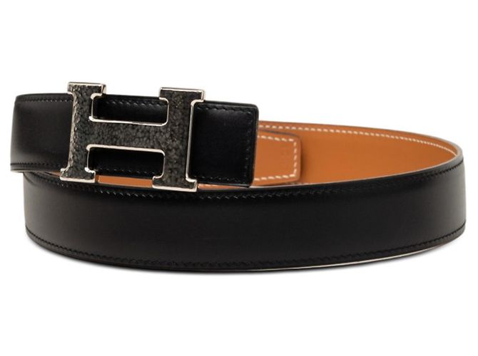 Hermès Cinto Hermes Constance com fivela logo H Marrom Preto - vista 2