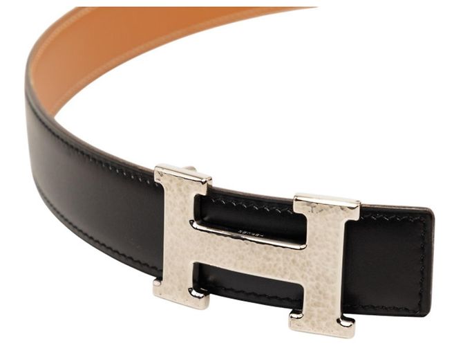 Hermès Cinto Hermes Constance com fivela logo H Marrom Preto - vista 4