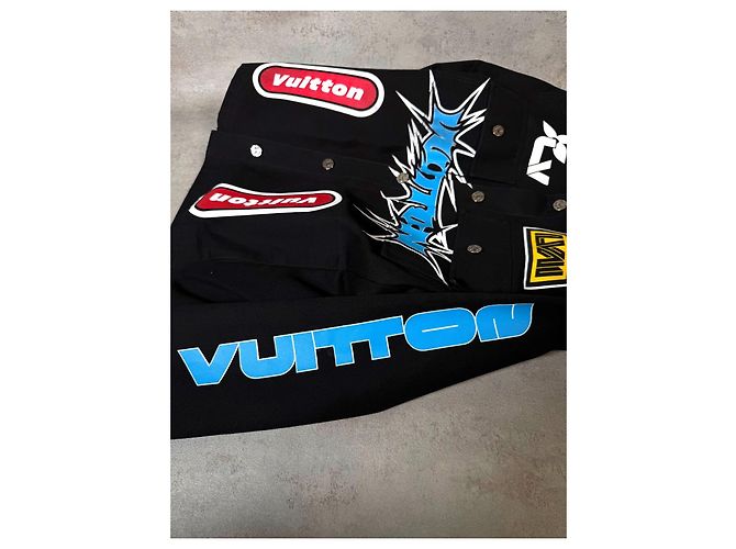 Louis Vuitton Giacca Racing Technique Nero Bianco Blu - vista 11