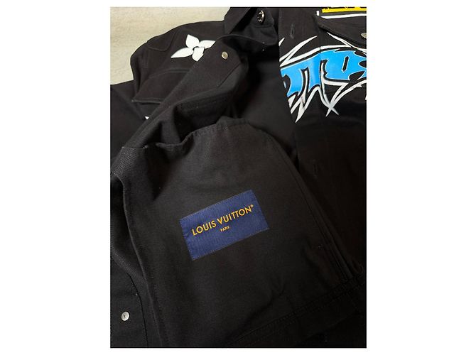 Louis Vuitton Giacca Racing Technique Nero Bianco Blu - vista 19