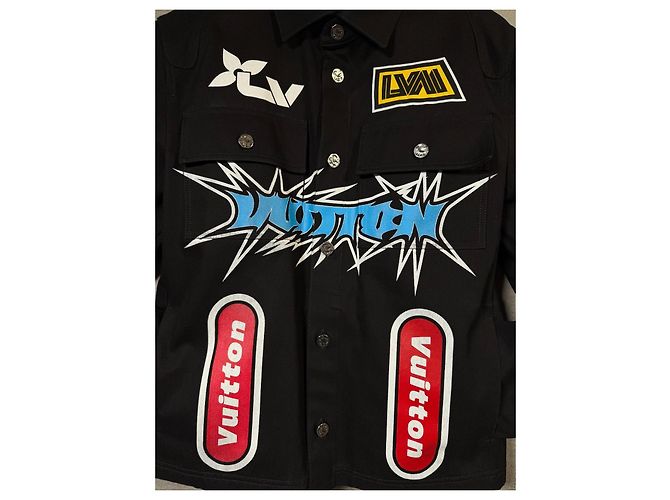 Louis Vuitton Giacca Racing Technique Nero Bianco Blu - vista 3