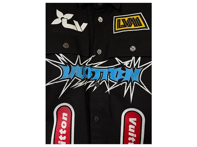 Louis Vuitton Giacca Racing Technique Nero Bianco Blu - vista 7