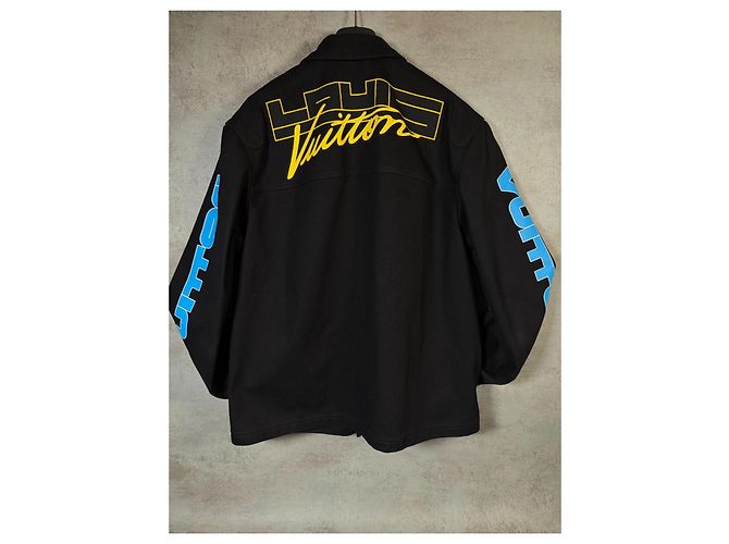 Louis Vuitton Giacca Racing Technique Nero Bianco Blu - vista 8