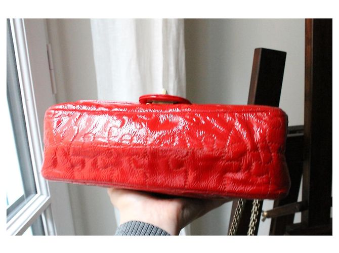 Chanel borsa 2.55 Puzzle pelle vernice rossa Rosso - vista 10