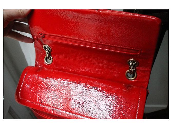 Chanel borsa 2.55 Puzzle pelle vernice rossa Rosso - vista 11