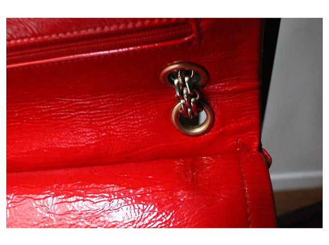 Chanel borsa 2.55 Puzzle pelle vernice rossa Rosso - vista 13