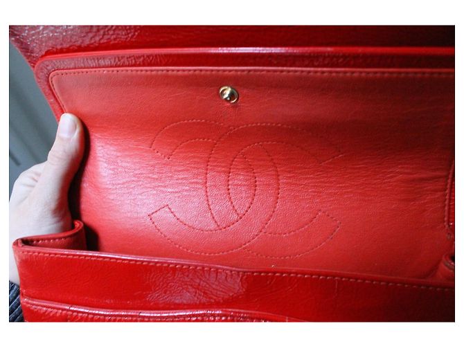 Chanel borsa 2.55 Puzzle pelle vernice rossa Rosso - vista 15