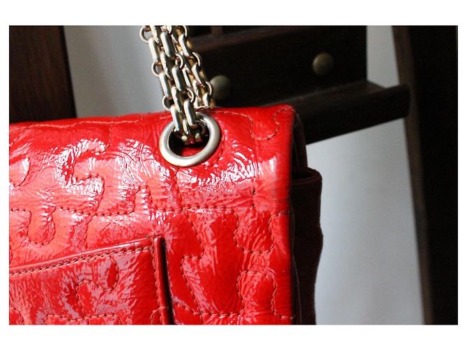 Chanel borsa 2.55 Puzzle pelle vernice rossa Rosso - vista 7
