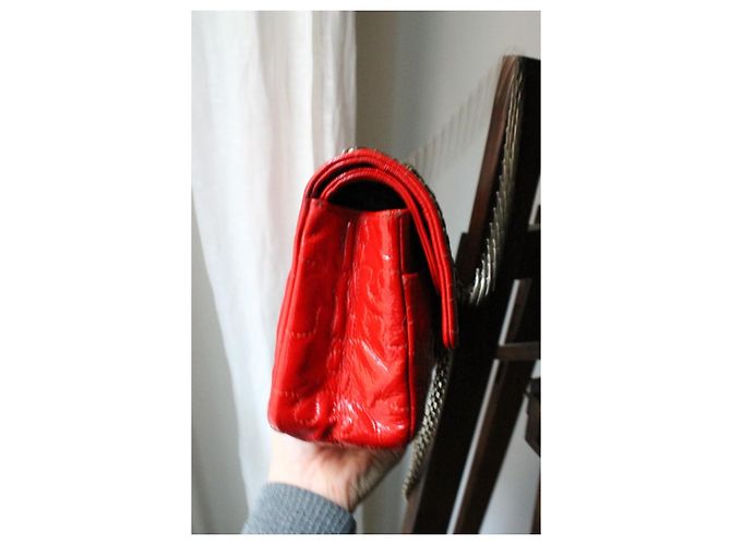 Chanel borsa 2.55 Puzzle pelle vernice rossa Rosso - vista 8
