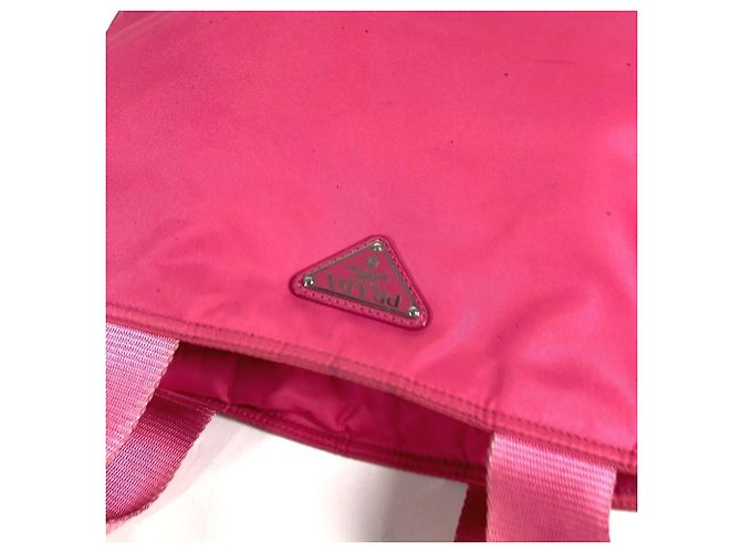 Tote Prada Triangle Logo Plate Bag Pink - view 10