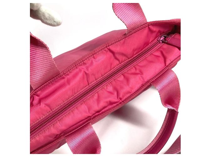 Tote Prada Triangle Logo Plate Bag Pink - view 11
