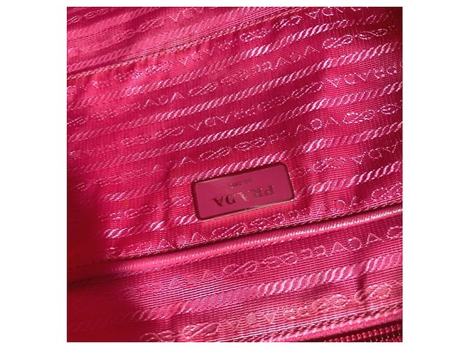 Tote Prada Triangle Logo Plate Bag Pink - view 14