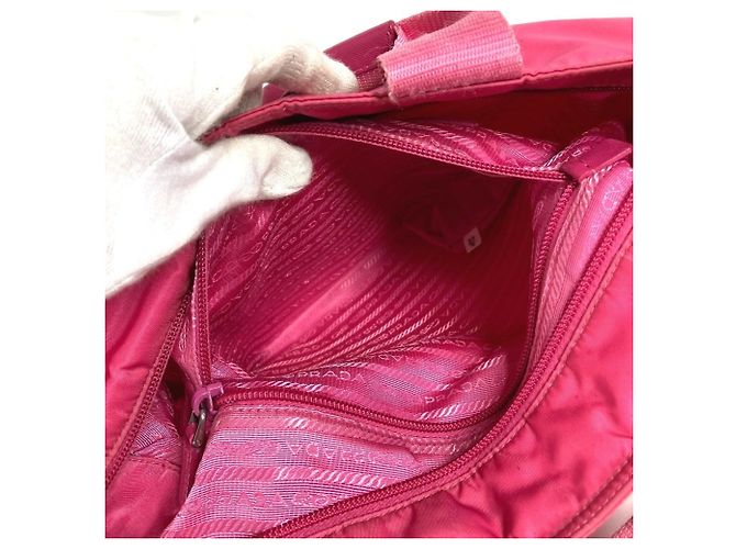 Tote Prada Triangle Logo Plate Bag Pink - view 15
