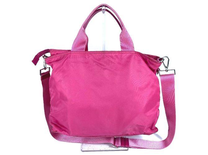 Tote Prada Triangle Logo Plate Bag Pink - view 2