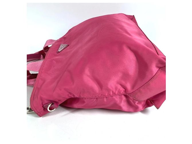 Tote Prada Triangle Logo Plate Bag Pink - view 7