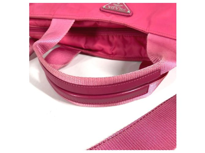 Tote Prada Triangle Logo Plate Bag Pink - view 8