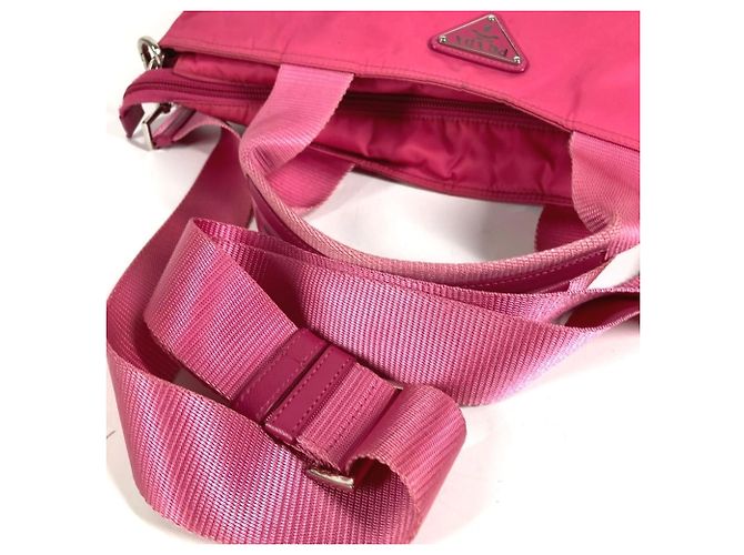 Tote Prada Triangle Logo Plate Bag Pink - view 9