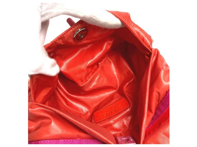 Pochette com mosquetão de corrente Chanel AS0431 Rosa Vermelho - vista 11