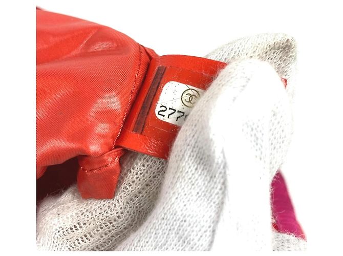 Pochette com mosquetão de corrente Chanel AS0431 Rosa Vermelho - vista 12