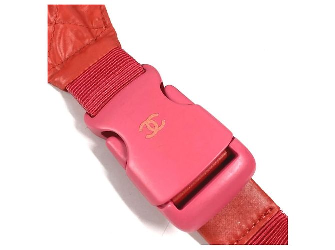 Pochette com mosquetão de corrente Chanel AS0431 Rosa Vermelho - vista 13